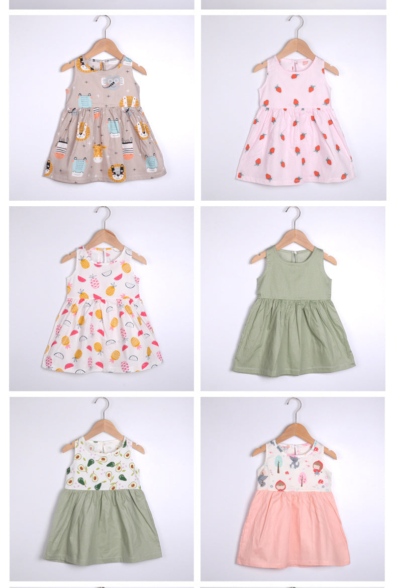 Cotton Summer Dress for Girls – Sleeveless Floral Princess Party Outfit, Perfect Kids Clothing