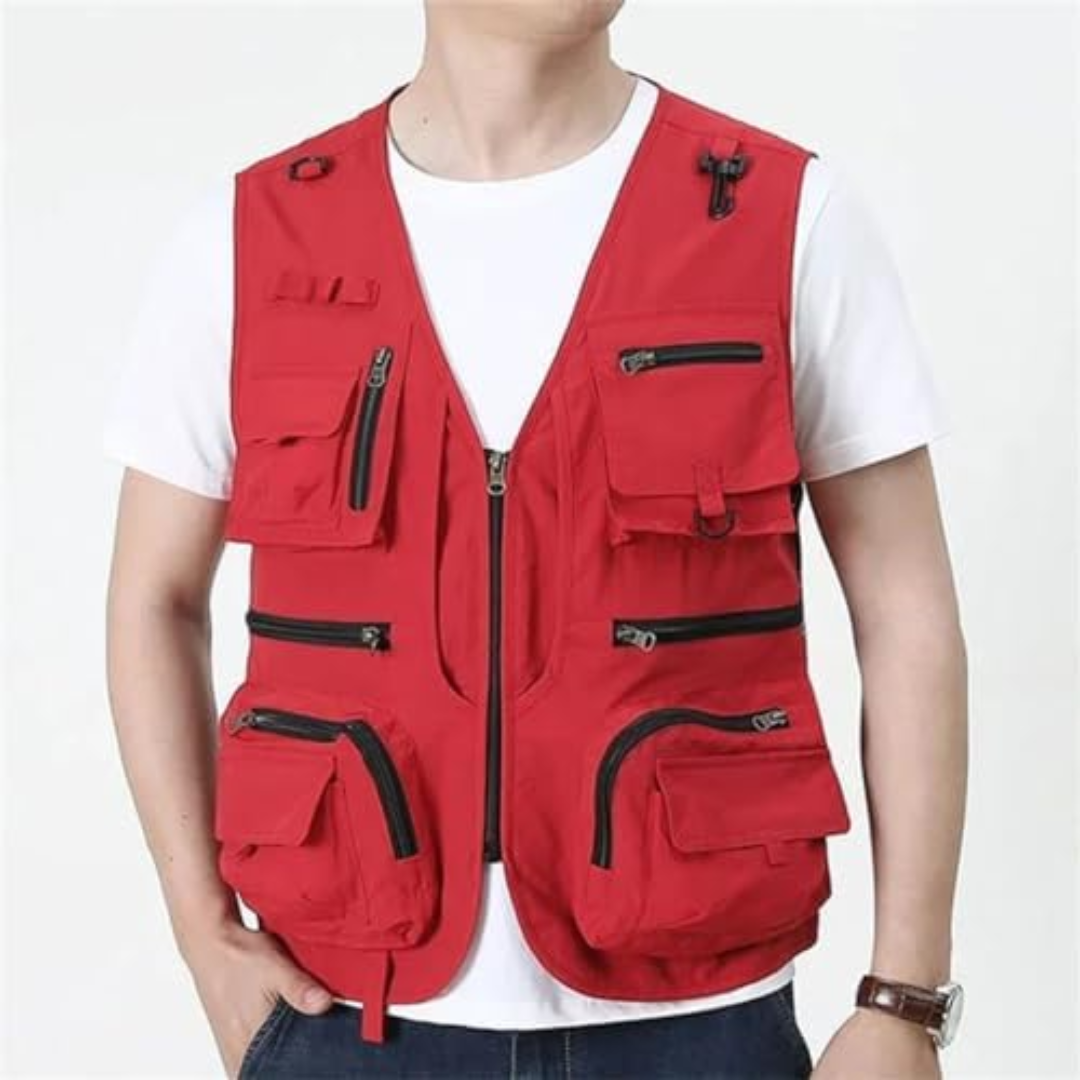 FGKKS 2023 Outdoor Leisure Vest Men&#39;s New Multi-Pocket Breathable Outdoor Sports Coat High-Quality Design Leisure Vest Men