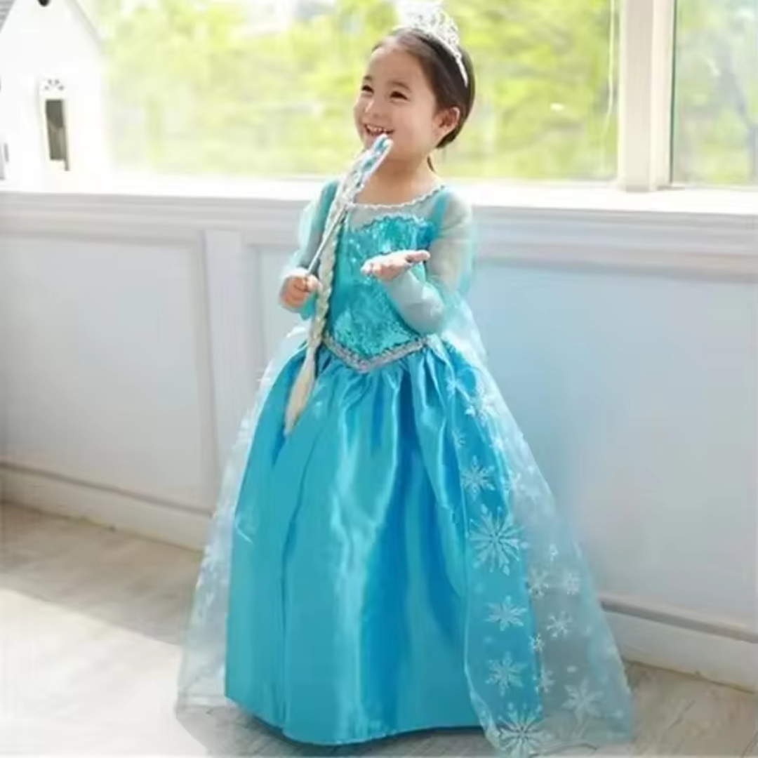 2024 Snow Queen Dress for Girls – Princess Elsa Costume, Fancy Birthday and Carnival Outfit