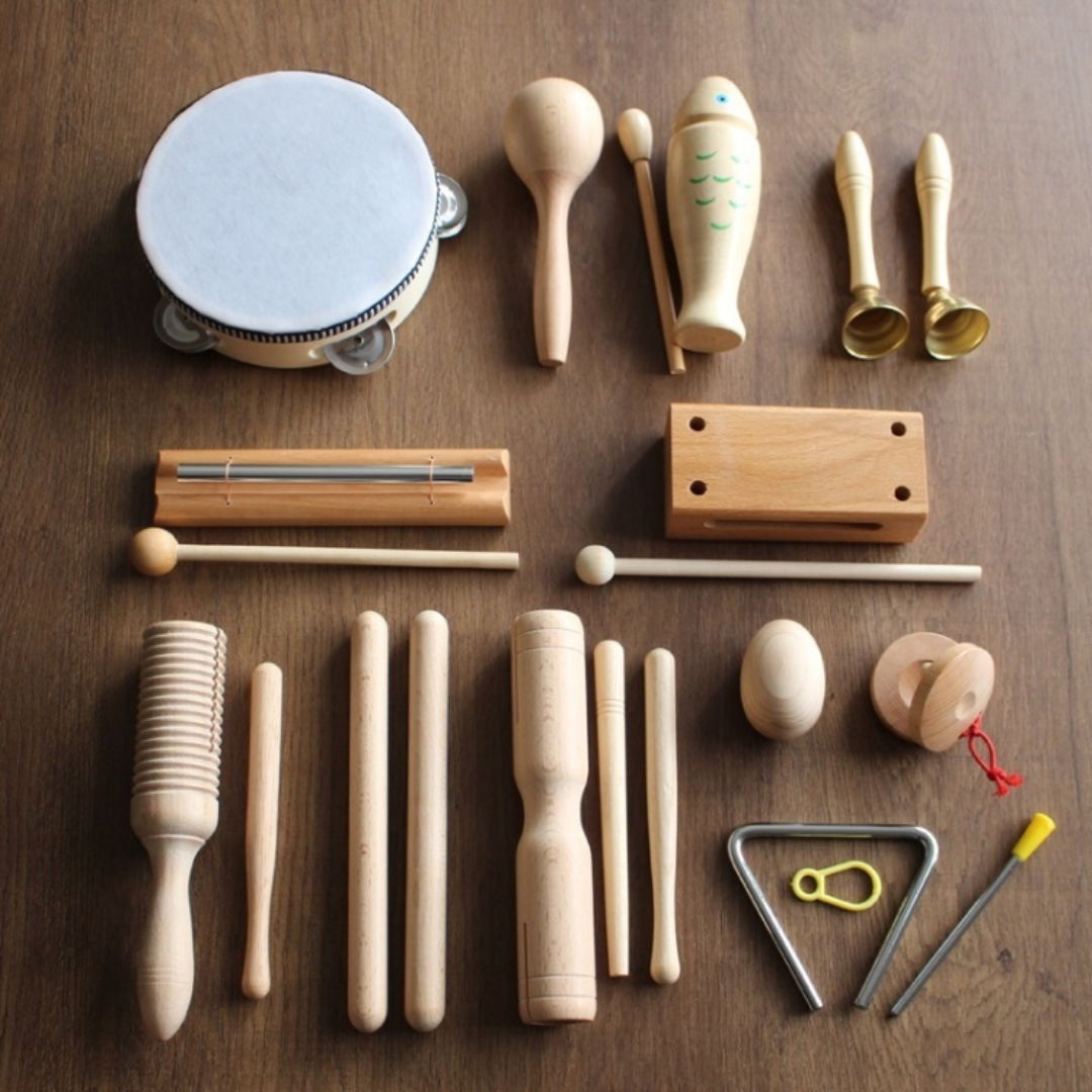 Wooden Musical Instrument Toys for Kids - Eco-Friendly Percussion Set