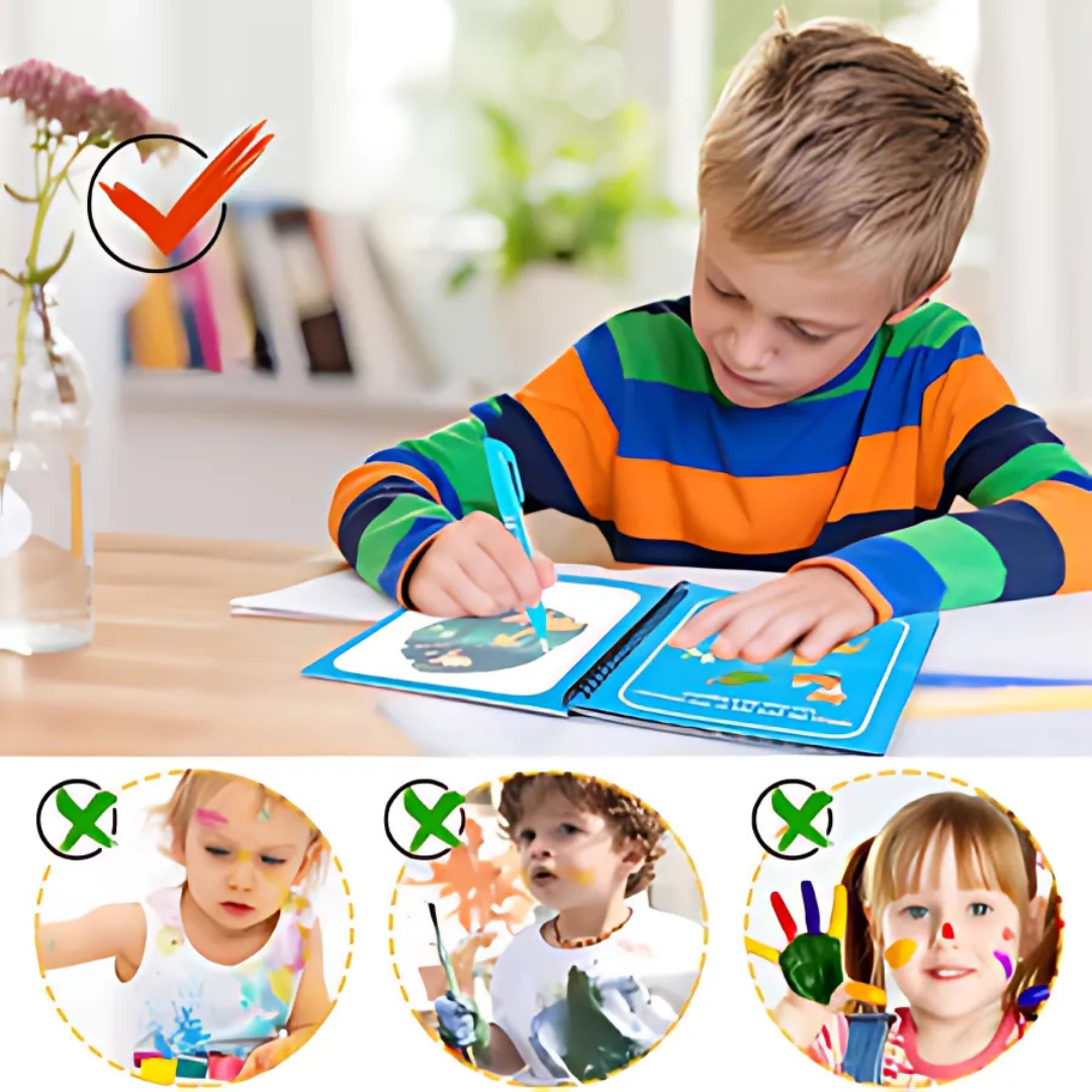 Children Early Education Toys Magical Book with Pen Water Drawing Montessori Toys Gift Reusable Coloring Book Magic Drawing Book