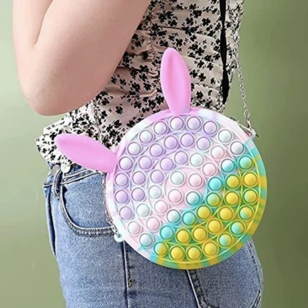 1PC Pop Purse - Silicone Sensory Push Bubble Crossbody Bag, Unicorn Handbag &amp; Coin Pouch for Kids