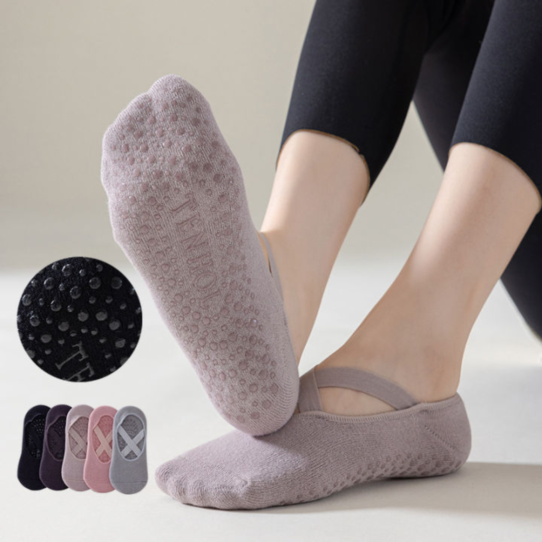 Women’s Breathable Non-Slip Yoga Socks – Towel Bottom &amp; Silicone Grip for Pilates