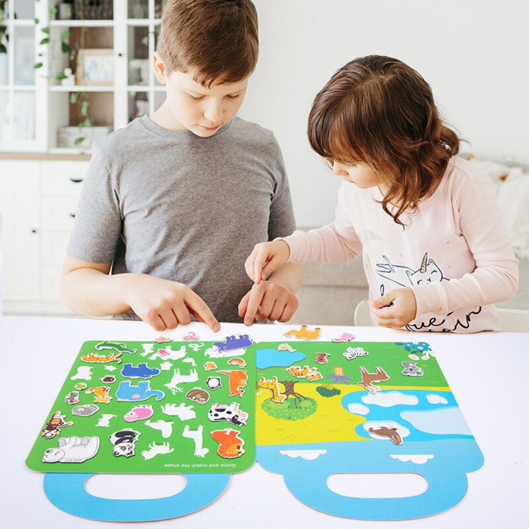 Hot New Children Scene Stickers DIY Hand-on Puzzle Sticker Books Reusable Cartoon Animal Learning Cognition Toys For Kids Gift