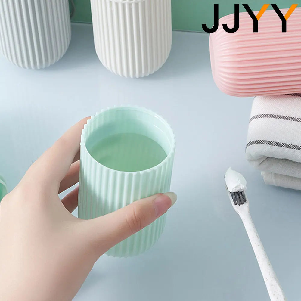 Travel Toothbrush Holder: Portable Brushing Cups with Toothpaste Cover and Storage Box