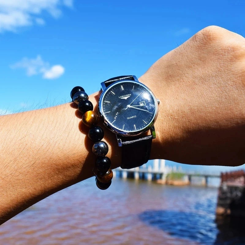 Men&#39;s Tiger Eye Bead Bracelet – Natural Stone Bracelet for Strength &amp; Style