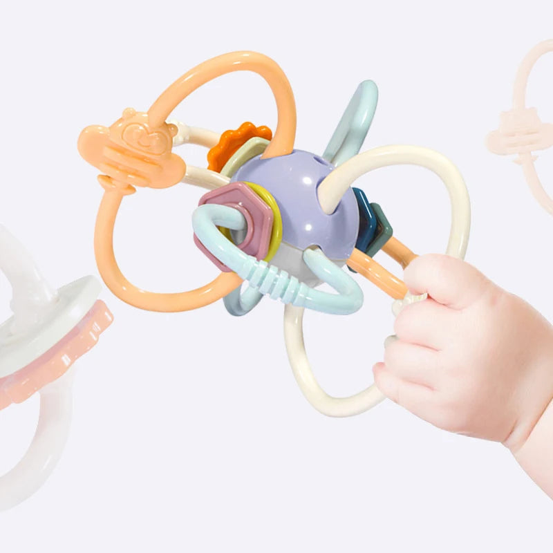 Educational Sensory Teether Rattle Toys for Infants Aged 0-12 Months