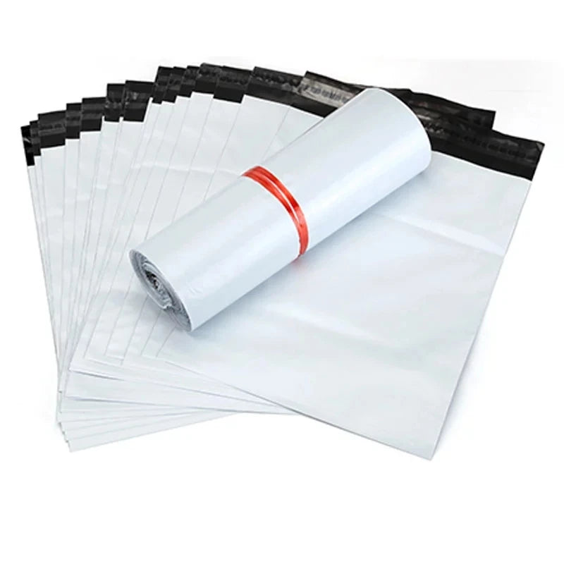 INPLUSTOP Poly Shipping Bags – Opaque White PE Plastic Express Envelopes, Self-Adhesive Seal Courier Bags for Storage and Mailing