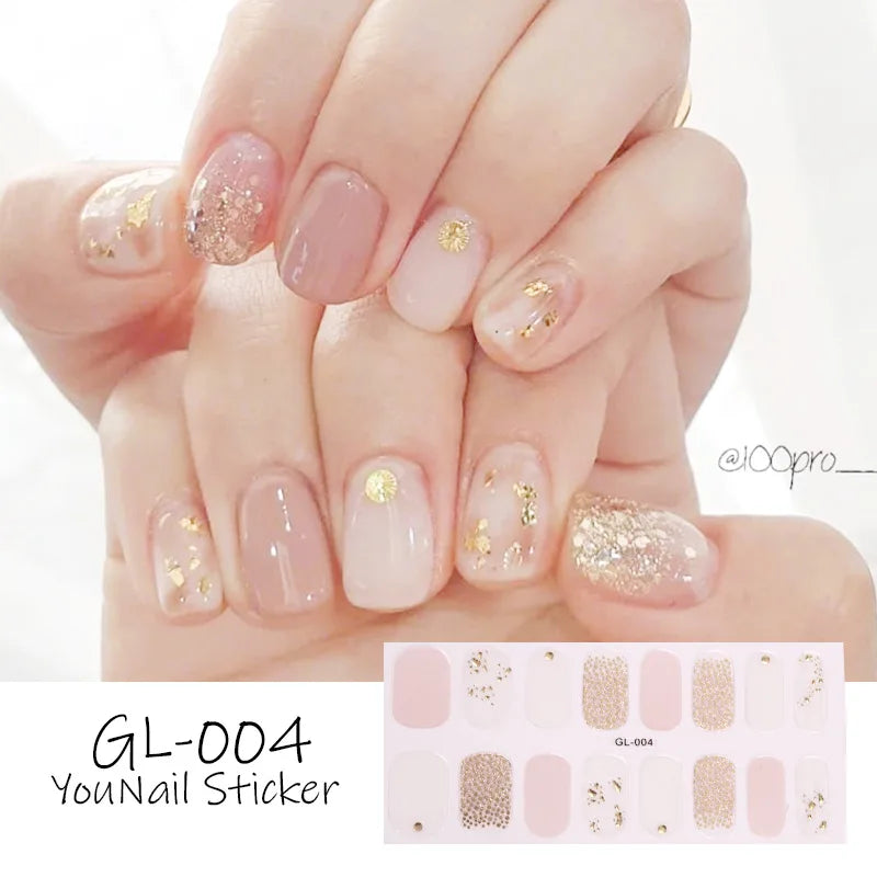 Glitter Series Nail Wraps - Shiny Manicure Decoration Stickers