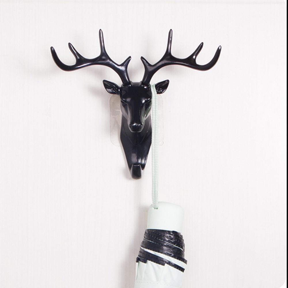 Cute Antler Hook Deer Head Key Holder: Decorative Wall Ornament for Home