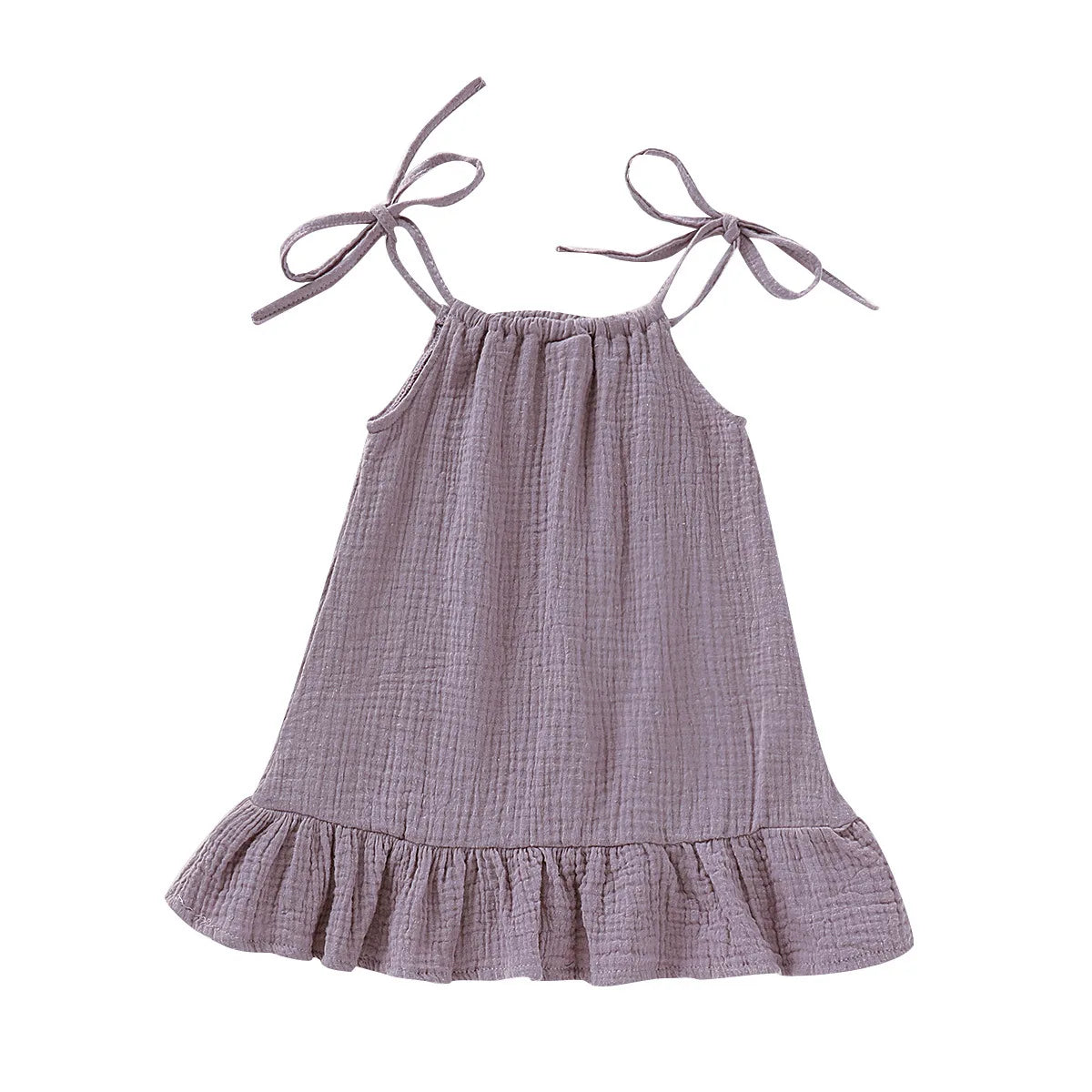 Summer Infant Baby Girl Dress – Toddler Muslin Cotton Sleeveless Ruffle Slip Dress