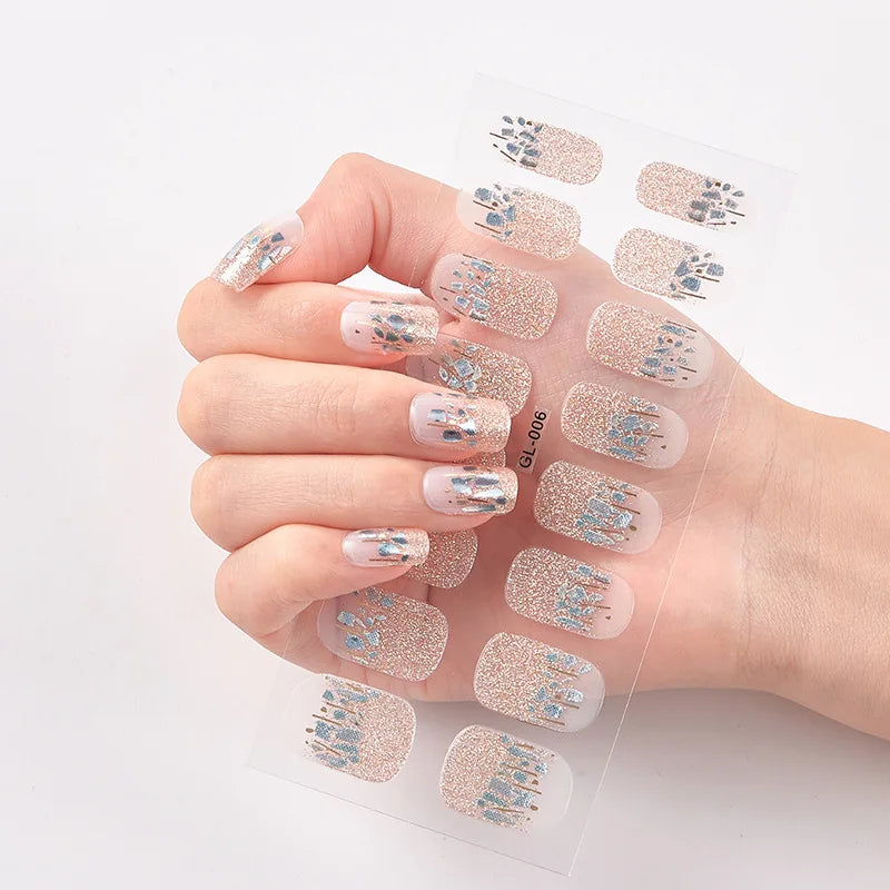 Glitter Series Nail Wraps - Shiny Manicure Decoration Stickers