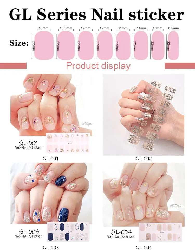 Glitter Series Nail Wraps - Shiny Manicure Decoration Stickers