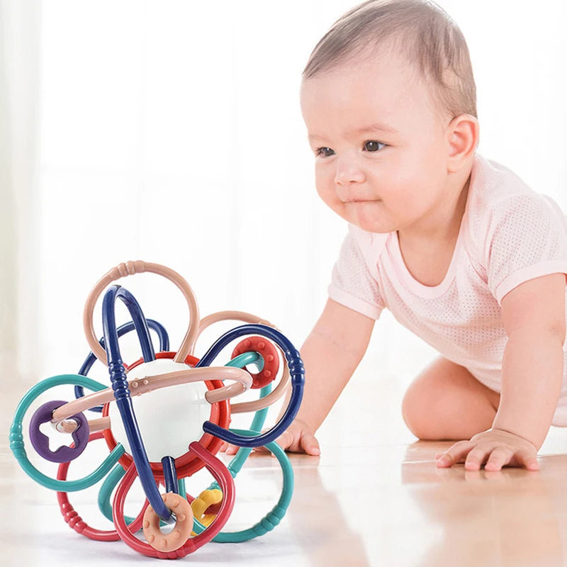 Educational Sensory Teether Rattle Toys for Infants Aged 0-12 Months