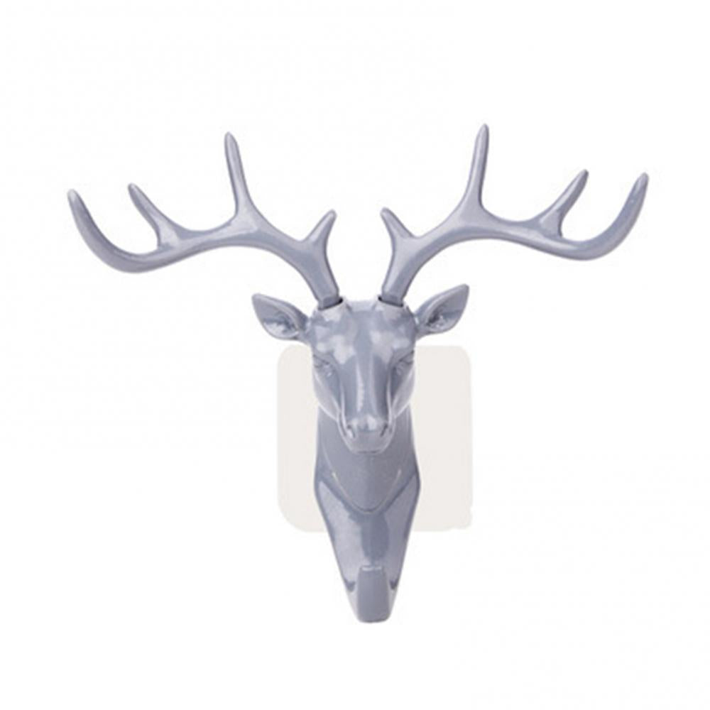 Cute Antler Hook Deer Head Key Holder: Decorative Wall Ornament for Home