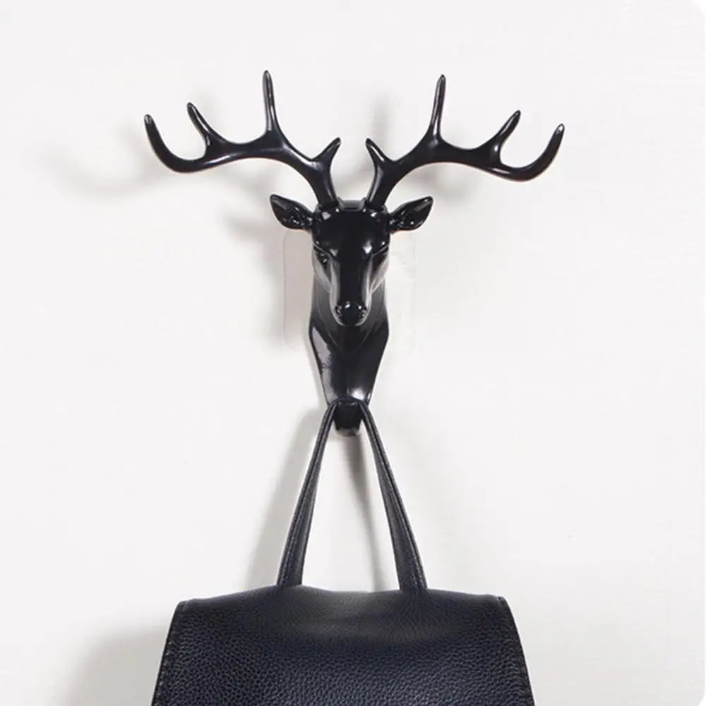 Cute Antler Hook Deer Head Key Holder: Decorative Wall Ornament for Home