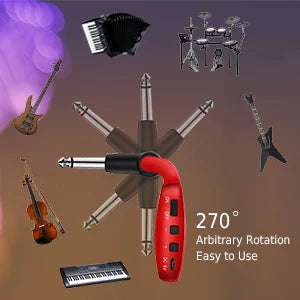 Wireless Guitar System - Rechargeable UHF Transmitter &amp; Receiver