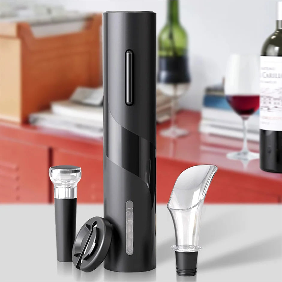 Electric Wine Opener: Automatic Corkscrew and Battery-Powered Bottle Opener with Foil Cutter – Perfect for Wine and Beer