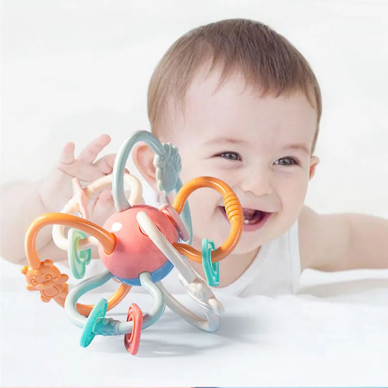 Educational Sensory Teether Rattle Toys for Infants Aged 0-12 Months