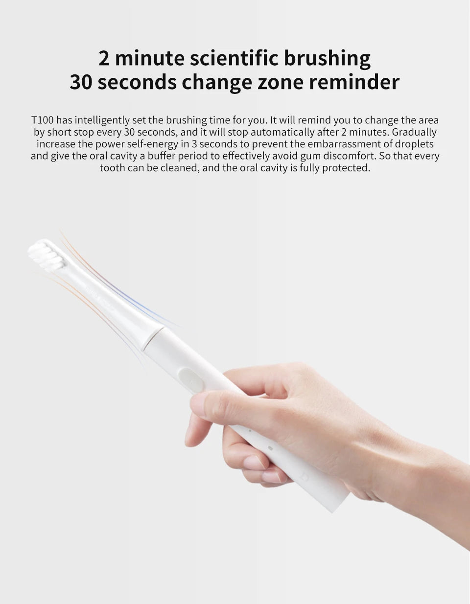 Xiaomi Mijia T100 Sonic Electric Toothbrush - USB Rechargeable &amp; Waterproof