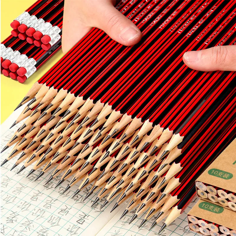 20/10pcs HB Wooden Pencils with Eraser - Children&#39;s Drawing and Writing Stationery