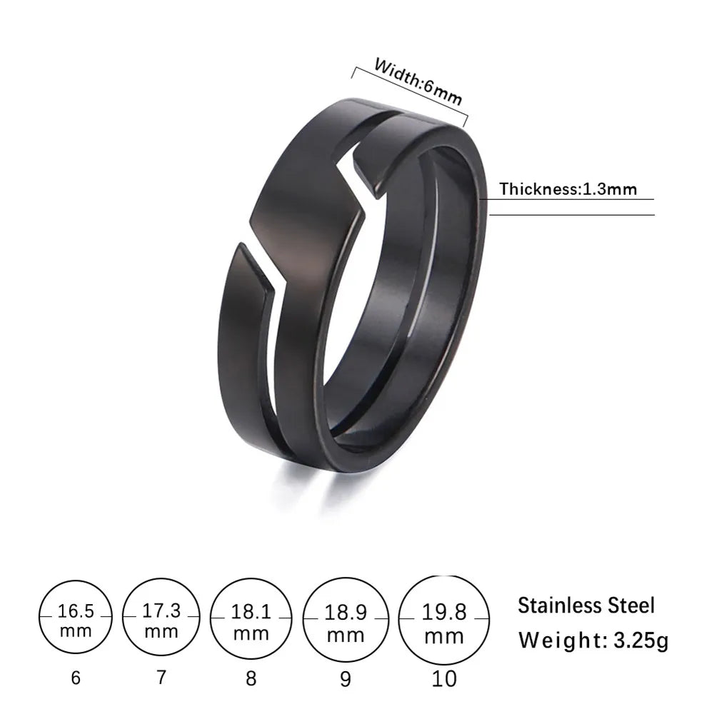 Skyrim Simple Stainless Steel Couple Rings – Casual Bands for Men &amp; Women, Perfect for Engagement or Anniversary Gifts