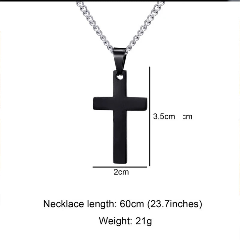 Men&#39;s Christian Cross Pendant Necklace – Fashion Metal Religious Amulet Accessory