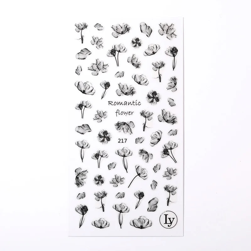 Succulent Plants 3D Nail Sticker - Spring Floral DIY Decoration