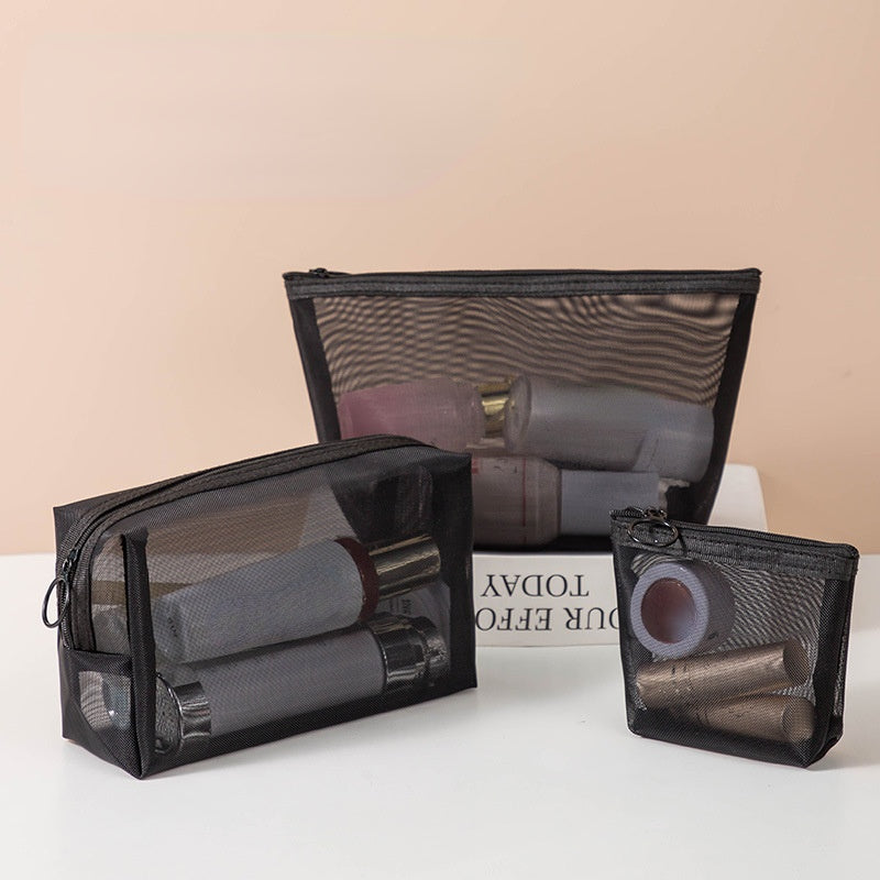 Mesh Cosmetic Travel Bag - Portable Makeup Organizer for Women