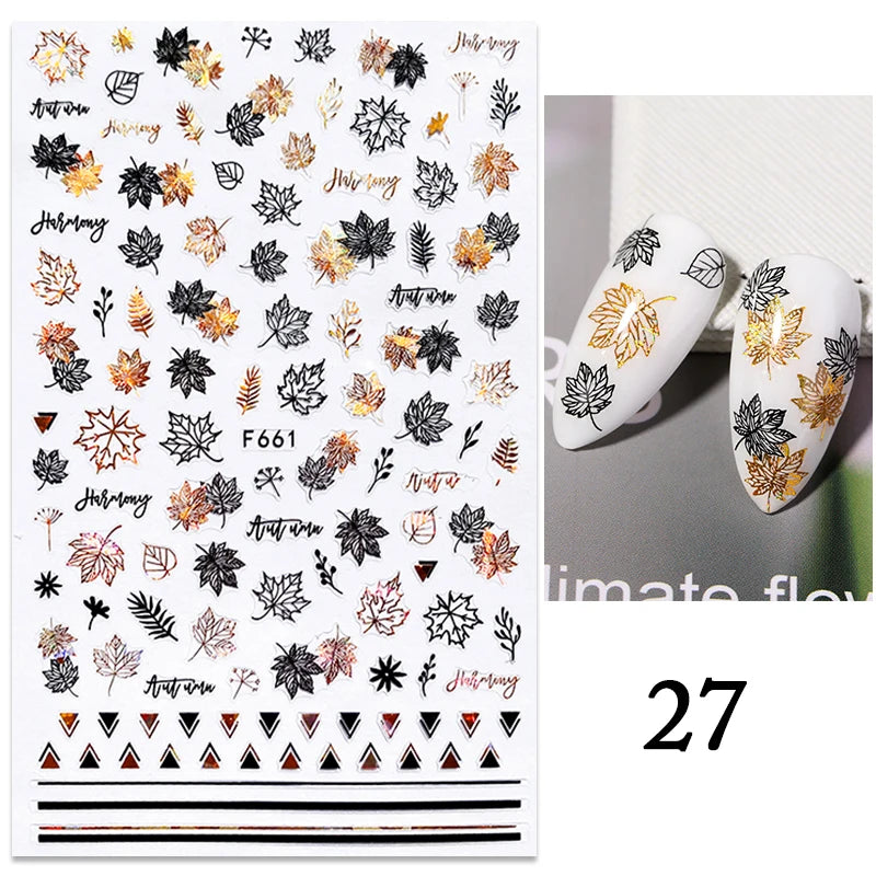 Succulent Plants 3D Nail Sticker - Spring Floral DIY Decoration