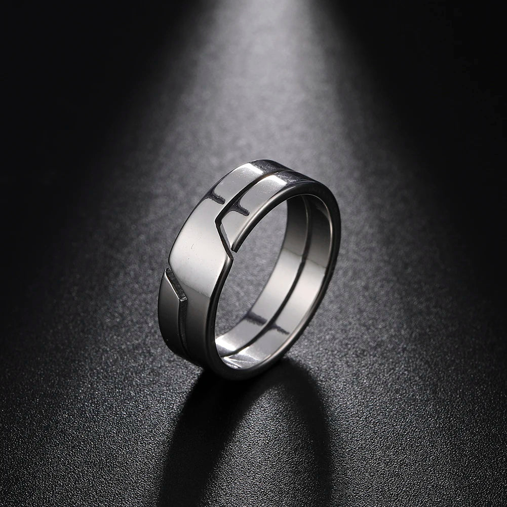 Skyrim Simple Stainless Steel Couple Rings – Casual Bands for Men &amp; Women, Perfect for Engagement or Anniversary Gifts