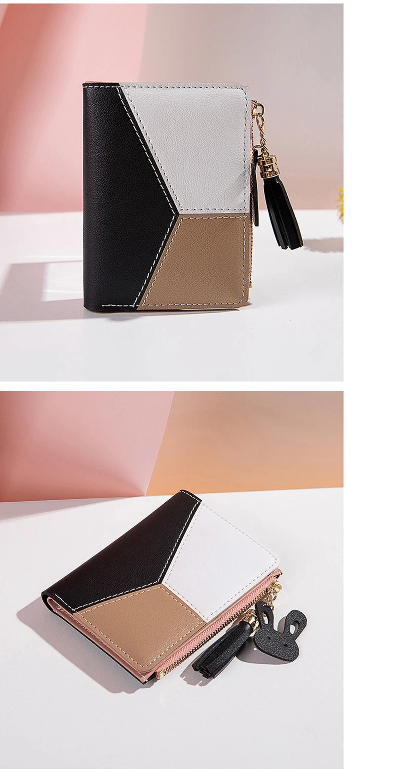 Women&#39;s PU Leather Wallet - Foldable Portable Card Holder &amp; Coin Purse