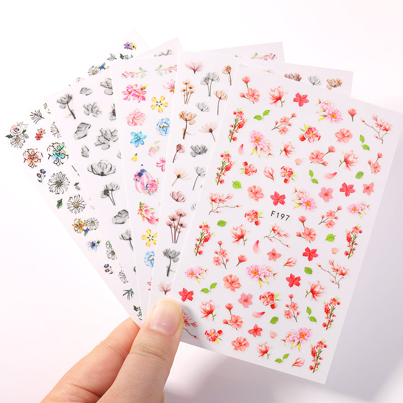 Succulent Plants 3D Nail Sticker - Spring Floral DIY Decoration