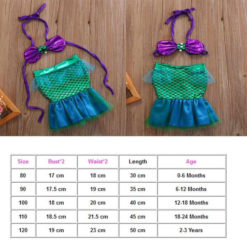 Emmababy Fashion Toddler Mermaid Princess Dress – Comfortable Party Cosplay Costume for Girls, Ideal for Dropshipping