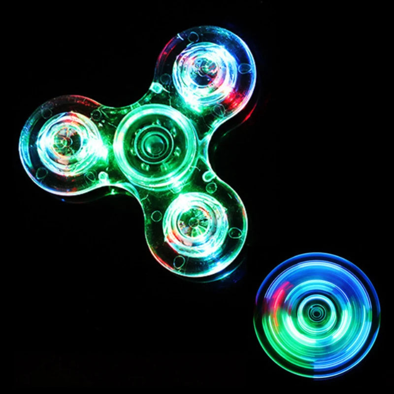 Luminous LED Light Fidget Spinner – Glow-in-the-Dark Hand Top Spinners for EDC, Finger Stress Relief Toys