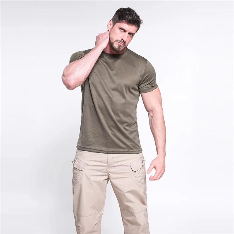 MEGE 3 Pcs/2 Pcs Men Tactical T Shirt Short Sleeve O-neck Quick-Drying gym Running T Shirts Casual Oversized 4XL