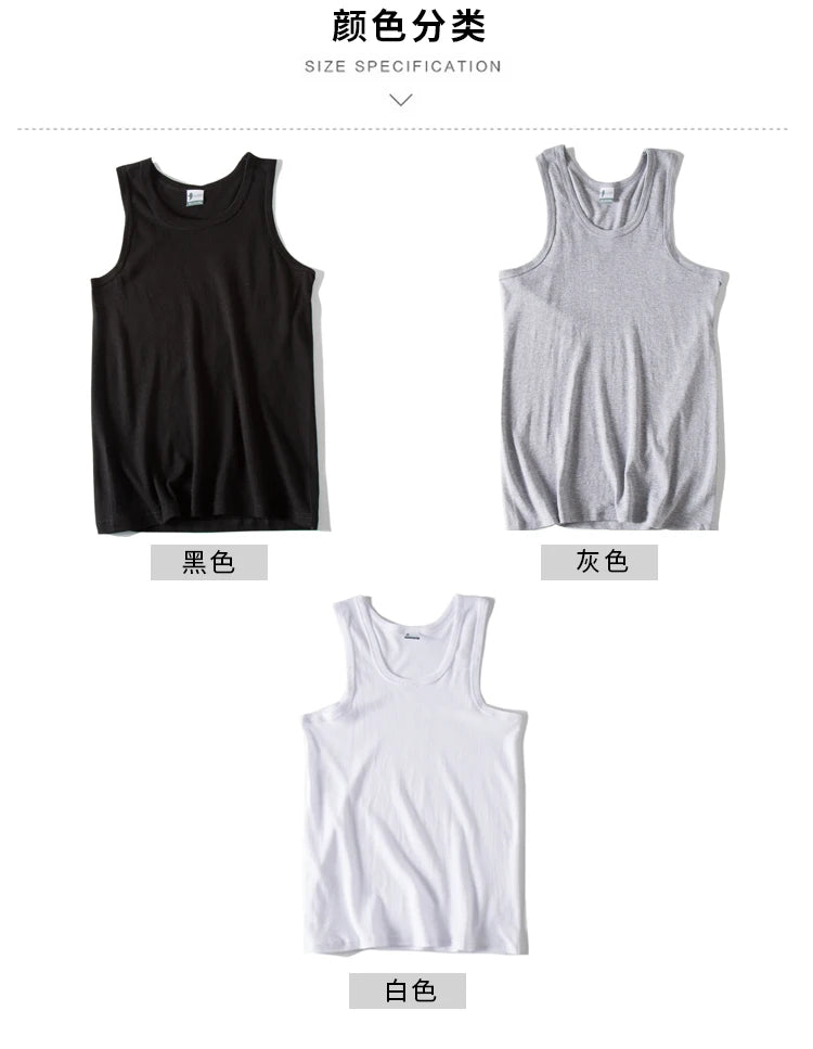 Hot Sale 3pcs / 100% Cotton Mens Sleeveless Tank Top Solid Muscle Vest Undershirts O-neck Gymclothing Tees Whorl Tops