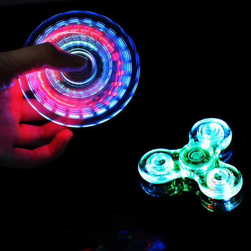 Luminous LED Light Fidget Spinner – Glow-in-the-Dark Hand Top Spinners for EDC, Finger Stress Relief Toys