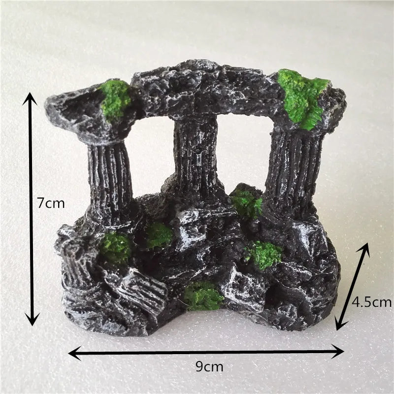 1pc Resin Stone Pillars: Retro Manual Decoration for Aquarium Fish Tank