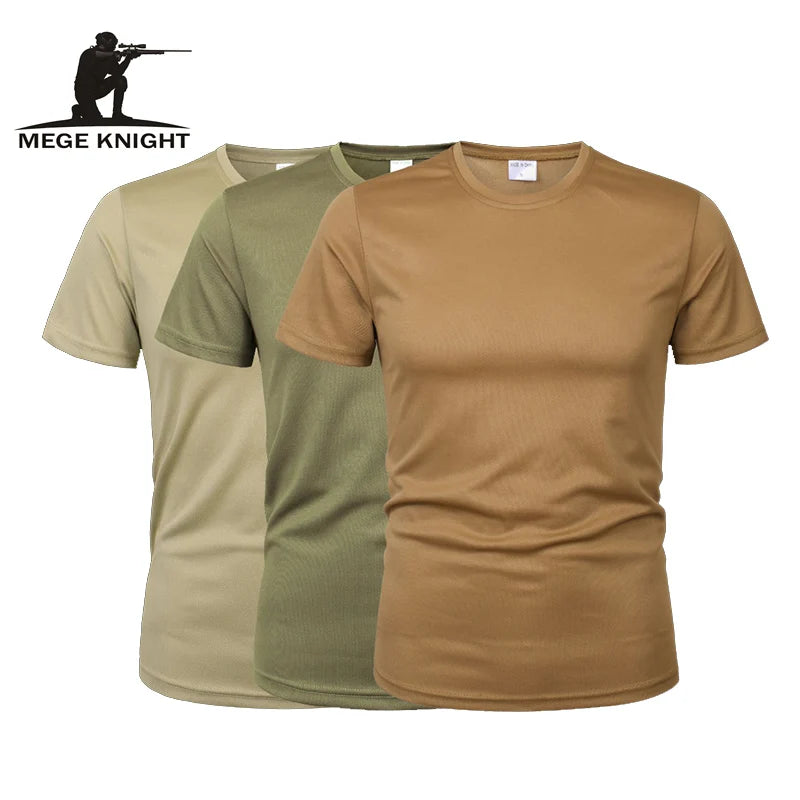 MEGE 3 Pcs/2 Pcs Men Tactical T Shirt Short Sleeve O-neck Quick-Drying gym Running T Shirts Casual Oversized 4XL