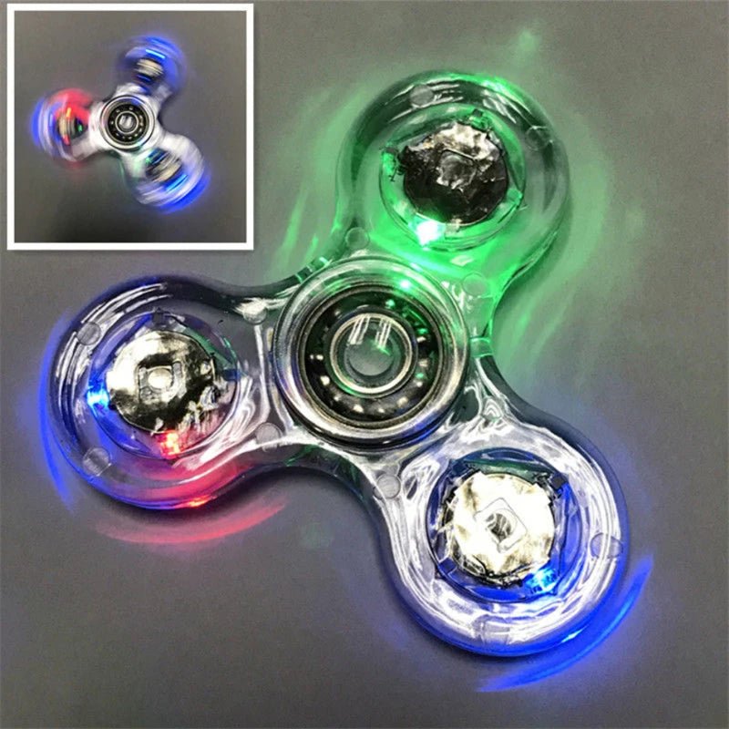 Luminous LED Light Fidget Spinner – Glow-in-the-Dark Hand Top Spinners for EDC, Finger Stress Relief Toys