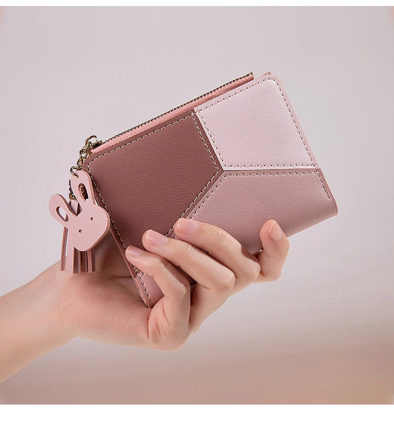 Women&#39;s PU Leather Wallet - Foldable Portable Card Holder &amp; Coin Purse