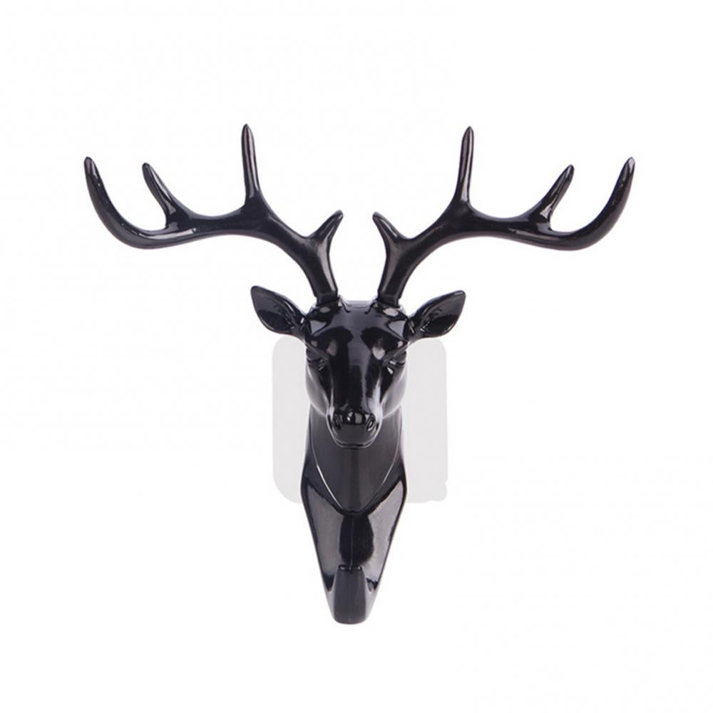 Cute Antler Hook Deer Head Key Holder: Decorative Wall Ornament for Home