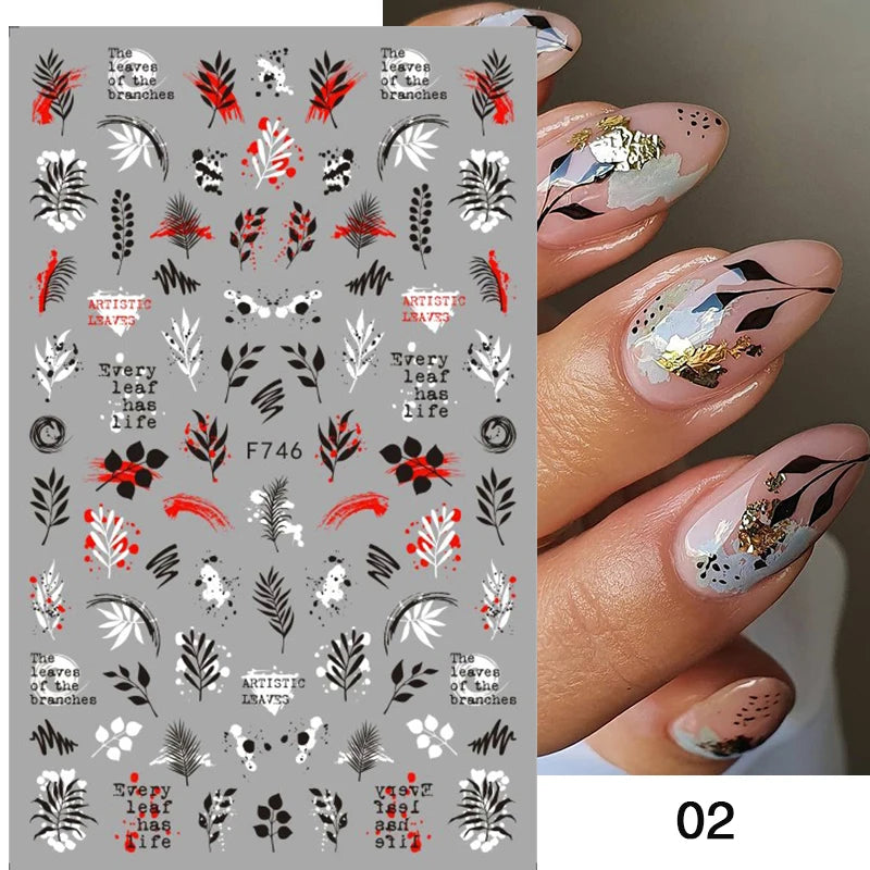 Succulent Plants 3D Nail Sticker - Spring Floral DIY Decoration