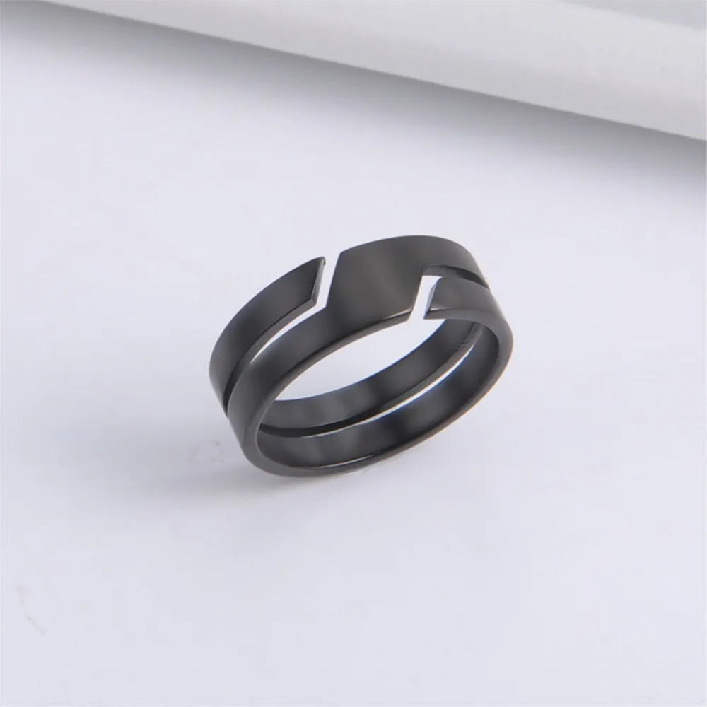 Skyrim Simple Stainless Steel Couple Rings – Casual Bands for Men &amp; Women, Perfect for Engagement or Anniversary Gifts