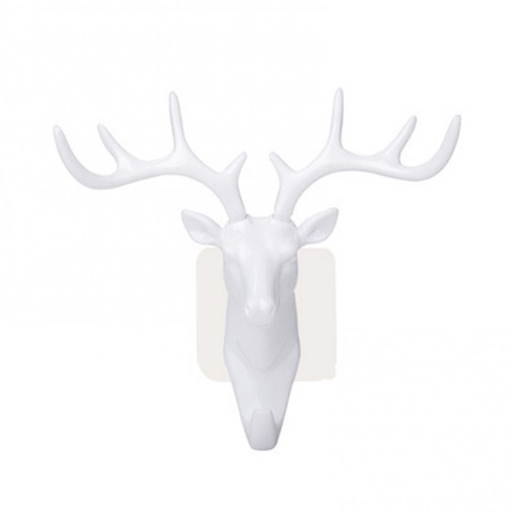 Cute Antler Hook Deer Head Key Holder: Decorative Wall Ornament for Home