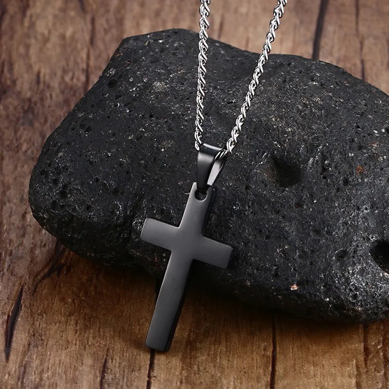 Men&#39;s Christian Cross Pendant Necklace – Fashion Metal Religious Amulet Accessory