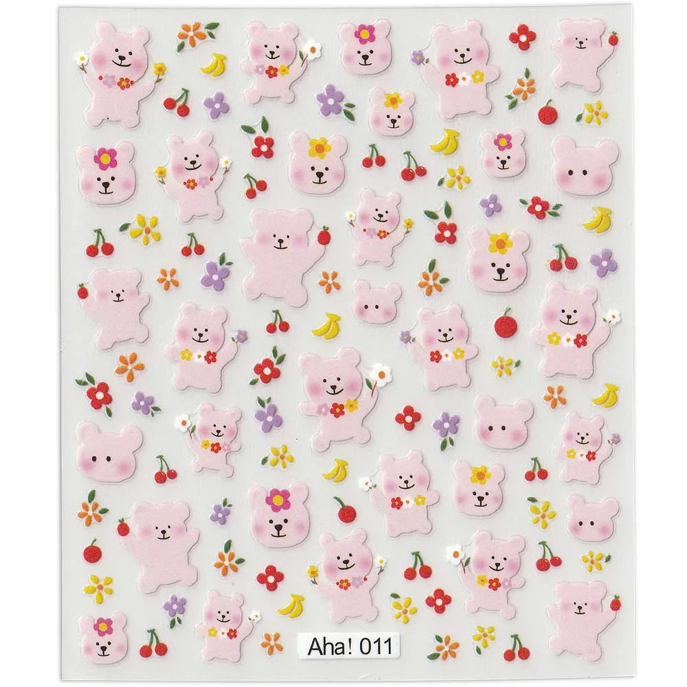 42-Model 3D Nail Stickers - Smile, Animal, Flower Easter Designs