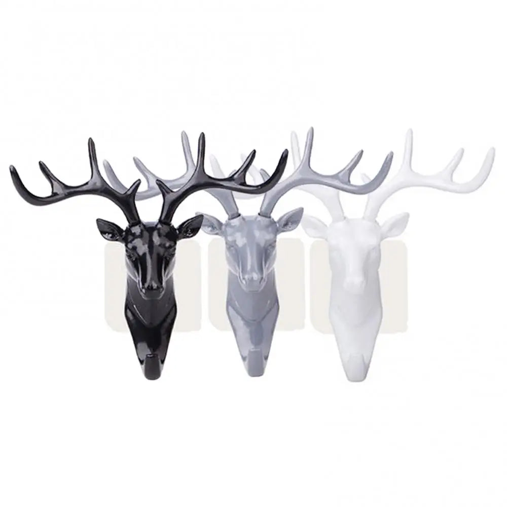 Cute Antler Hook Deer Head Key Holder: Decorative Wall Ornament for Home