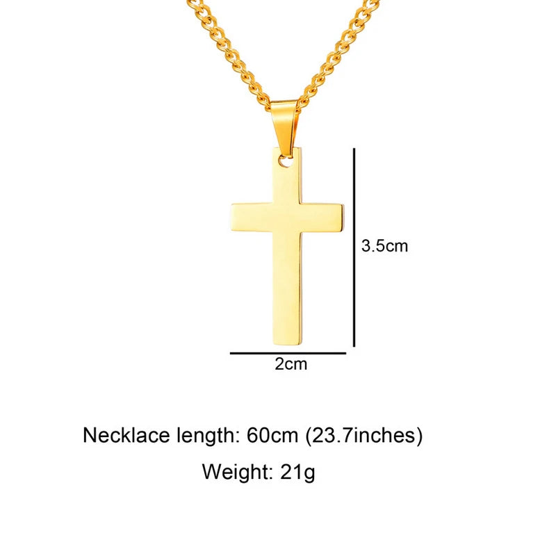 Men&#39;s Christian Cross Pendant Necklace – Fashion Metal Religious Amulet Accessory